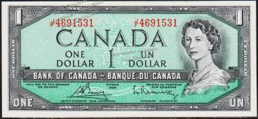 Канада 1 доллар 1954г. P.75c - UNC - Канада 1 доллар 1954г. P.75c - UNC