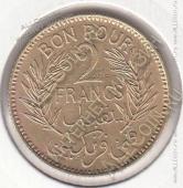 9-117 Тунис 2 франка 1941г. КМ # 248 алюминий-бронза 8,0гр. 27мм - 9-117 Тунис 2 франка 1941г. КМ # 248 алюминий-бронза 8,0гр. 27мм