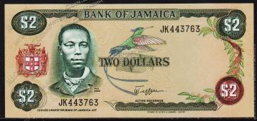 Ямайка 2 долларa 1982-86г. P.65а - UNC - Ямайка 2 долларa 1982-86г. P.65а - UNC