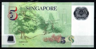 Сингапур 5 долларов 2014г. P.NEW - UNC - Сингапур 5 долларов 2014г. P.NEW - UNC