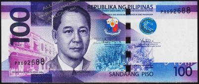 Филиппины 100 песо 2014Вг. P.NEW - UNC "В" - Филиппины 100 песо 2014Вг. P.NEW - UNC "В"