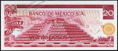 Мексика 20 песо 1973г. Р.64в - UNC "AT" - Мексика 20 песо 1973г. Р.64в - UNC "AT"
