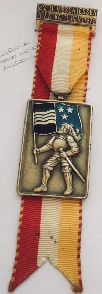 #304 Швейцария спорт Медаль Знаки. Стрельба в Стратлайген. 1972 год.