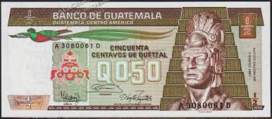 Гватемала 1/2 кетцаль 1987г. P.65(5) - UNC - Гватемала 1/2 кетцаль 1987г. P.65(5) - UNC