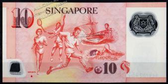 Сингапур 10 долларов 2015г. P.NEW(2) - UNC - Сингапур 10 долларов 2015г. P.NEW(2) - UNC