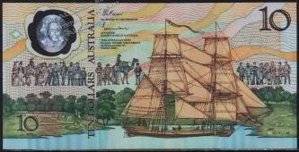 Австралия 10 долларов 1988г. P.49в - UNC - Австралия 10 долларов 1988г. P.49в - UNC