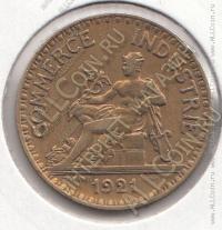 19-100 Франция 2 франка 1921г. КМ # 877 алюминий-бронза 8,0гр. 27мм