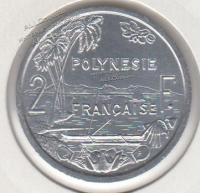  Французская Полинезия 2 франка 2012г. КМ#10 UNC Алюминий 2,3гр. 27мм. (арт43)