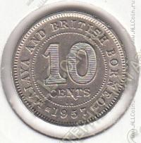 16-62 Малайя и Борнео 10 центов 1957KN г. КМ # 2 медно-никелевая 2,83гр. 19,мм