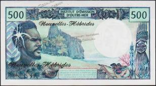 Банкнота Новые Гебриды 500 франков 1977 года. P.19а - UNC - Банкнота Новые Гебриды 500 франков 1977 года. P.19а - UNC