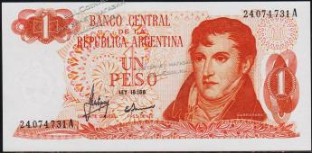 Аргентина 1 песо 1970-73г. P.287(1) - UNC - Аргентина 1 песо 1970-73г. P.287(1) - UNC