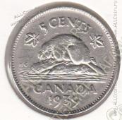33-145 Канада 5 центов 1939г. КМ # 33 никель 4,5гр. 21,2мм - 33-145 Канада 5 центов 1939г. КМ # 33 никель 4,5гр. 21,2мм