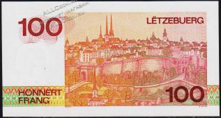 Люксембург 100 франков 1986(93г.) P.58в - UNC - Люксембург 100 франков 1986(93г.) P.58в - UNC