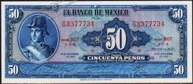 Мексика 50 песо 1969г. P.49r(1) - UNC - Мексика 50 песо 1969г. P.49r(1) - UNC