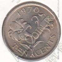 33-146 Бермуды 10 центов 1970г КМ#17 UNC медно-никелевая 2,45гр. 17,8мм