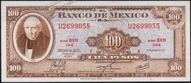 Мексика 100 песо 1973г. Р.61i - UNC "BXM" - Мексика 100 песо 1973г. Р.61i - UNC "BXM"