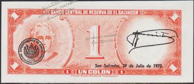 Сальвадор 1 колон 1968г. Р.110а - UNC - Сальвадор 1 колон 1968г. Р.110а - UNC
