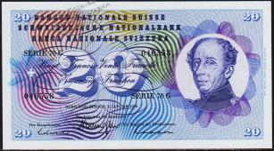 Швейцария 20 франков 1970г. P.46r(42) - UNC - Швейцария 20 франков 1970г. P.46r(42) - UNC