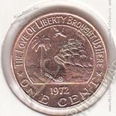 20-143 Либерия 1 цент 1972г КМ # 13 UNC бронза 2,6гр. 18мм  - 20-143 Либерия 1 цент 1972г КМ # 13 UNC бронза 2,6гр. 18мм 