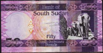 Южный Судан 50 фунт 2011г. P.9 АUNC - Южный Судан 50 фунт 2011г. P.9 АUNC