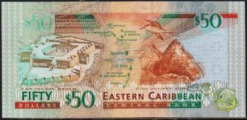 Восточные Карибы 50 долларов 2003г. Р.45g - UNC - Восточные Карибы 50 долларов 2003г. Р.45g - UNC