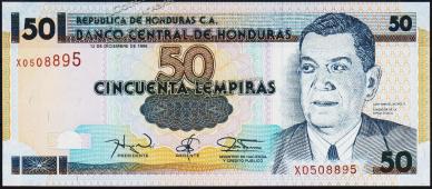 Банкнота Гондурас 50 лемпир 1996 года. P.74d - UNC - Банкнота Гондурас 50 лемпир 1996 года. P.74d - UNC