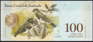 Банкнота Венесуэла 100000 боливаров 13.12.2017 года. P.NEW - UNC - Банкнота Венесуэла 100000 боливаров 13.12.2017 года. P.NEW - UNC