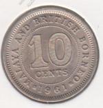 14-2 Малайя и Британское Борнео 10 центов 1961г. UNC
