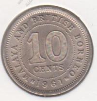 14-2 Малайя и Британское Борнео 10 центов 1961г. UNC
