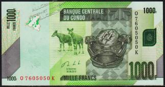 Конго 1000 франков 2013г. Р.101в - UNC  - Конго 1000 франков 2013г. Р.101в - UNC 