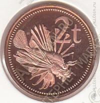 20-142 Папуа и Новая Гвинея 2 тоя 1975г.КМ # 2 PROOF бронза 4,1гр. 21,6мм