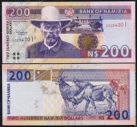 Намибия 200 долларов 1996-99г. P.10 UNC