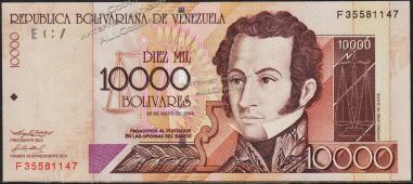 Венесуэла 10000 боливаров 2004г. P.85d - UNC - Венесуэла 10000 боливаров 2004г. P.85d - UNC