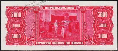 Бразилия 5 новых крузейро 1966-67г. P.188а - UNC на 10000 крузейро 1966г. - Бразилия 5 новых крузейро 1966-67г. P.188а - UNC на 10000 крузейро 1966г.