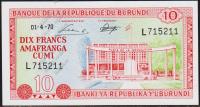Бурунди 10 франков 1970г. P.20в - UNC