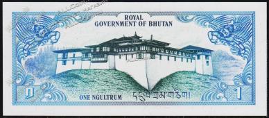 Бутан 1 нгултрум 1981г. P.5 UNC - Бутан 1 нгултрум 1981г. P.5 UNC