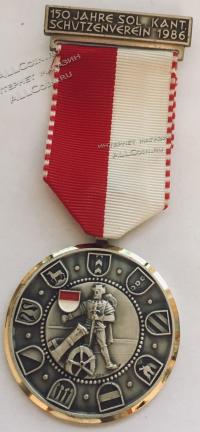 #312 Швейцария спорт Медаль Знаки. Фестиваль: 150 лет округу Золотурн. 1986 год.