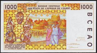 Того 1000 франков 1996г. P.811T.f - UNC - Того 1000 франков 1996г. P.811T.f - UNC