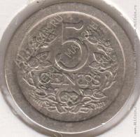 6-38 Нидерланды 5 центов 1907г. KM# 137 медно-никелевая 4,5гр 12,0мм