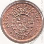 28-110 Мозамбик 1 эскудо 1974г. КМ # 82 бронза 8,0гр. 26мм
