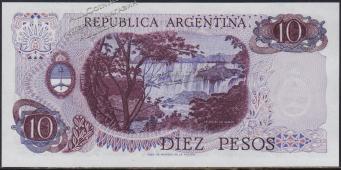 Аргентина 10 песо 1973-76г. P.295 UNC "D2" - Аргентина 10 песо 1973-76г. P.295 UNC "D2"