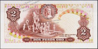 Банкнота Колумбия 2 песо 01.01.1972 года. P.413a(1) - UNC - Банкнота Колумбия 2 песо 01.01.1972 года. P.413a(1) - UNC