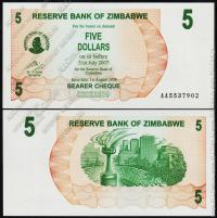 Зимбабве 5 долларов 2006г. P.38 UNC
