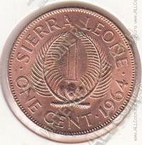 10-173 Сьерра-Леоне 1 цент 1964г. КМ # 17 UNC бронза 5,7гр. 25,45мм