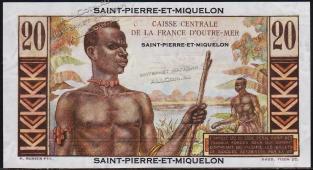 Сан Пьер и Микелон 20 франков 1950г. Р.24 UNC - Сан Пьер и Микелон 20 франков 1950г. Р.24 UNC