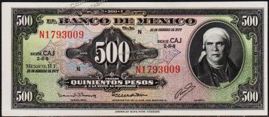 Мексика 500 песо 1977г. P.51s(1) - AUNC - Мексика 500 песо 1977г. P.51s(1) - AUNC