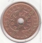 8-66 Южная Родезия 1 пенни 1943г. КМ #8а бронза
