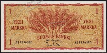 Финляндия 1 марка 1963г. P.98(6) - UNC - Финляндия 1 марка 1963г. P.98(6) - UNC