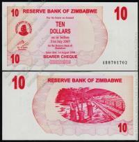 Зимбабве 10 долларов 2006г. P.39 UNC