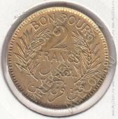 8-140 Тунис 2 франка 1945г. КМ # 248 UNC алюминий-бронза 8,0гр. 27мм - 8-140 Тунис 2 франка 1945г. КМ # 248 UNC алюминий-бронза 8,0гр. 27мм